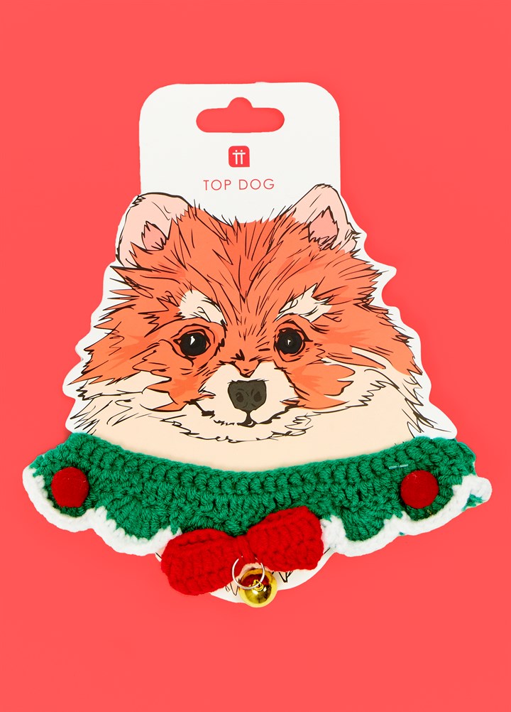 Crochet Christmas Dog Collar